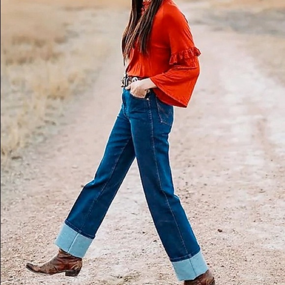 Wrangler cowboy cut jeans leather patch - Picture 3 of 10